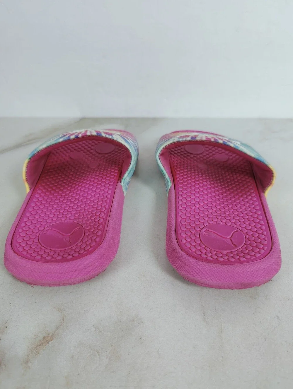Puma Kids' Cool Cat Rainbow Tie-Dye Slides Sandals, Sz 2